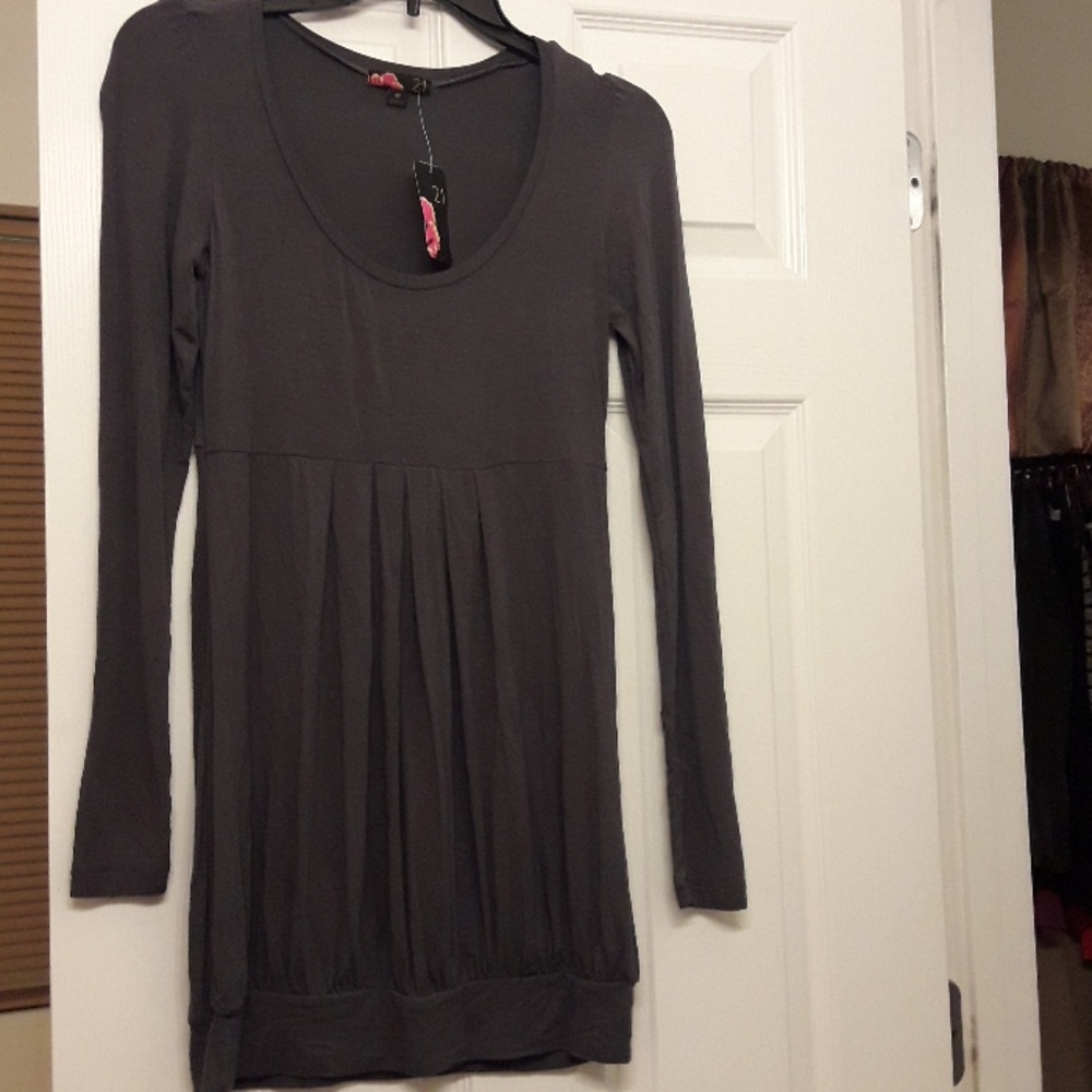 Forever 21 Long Tunic Dark Grey Medium